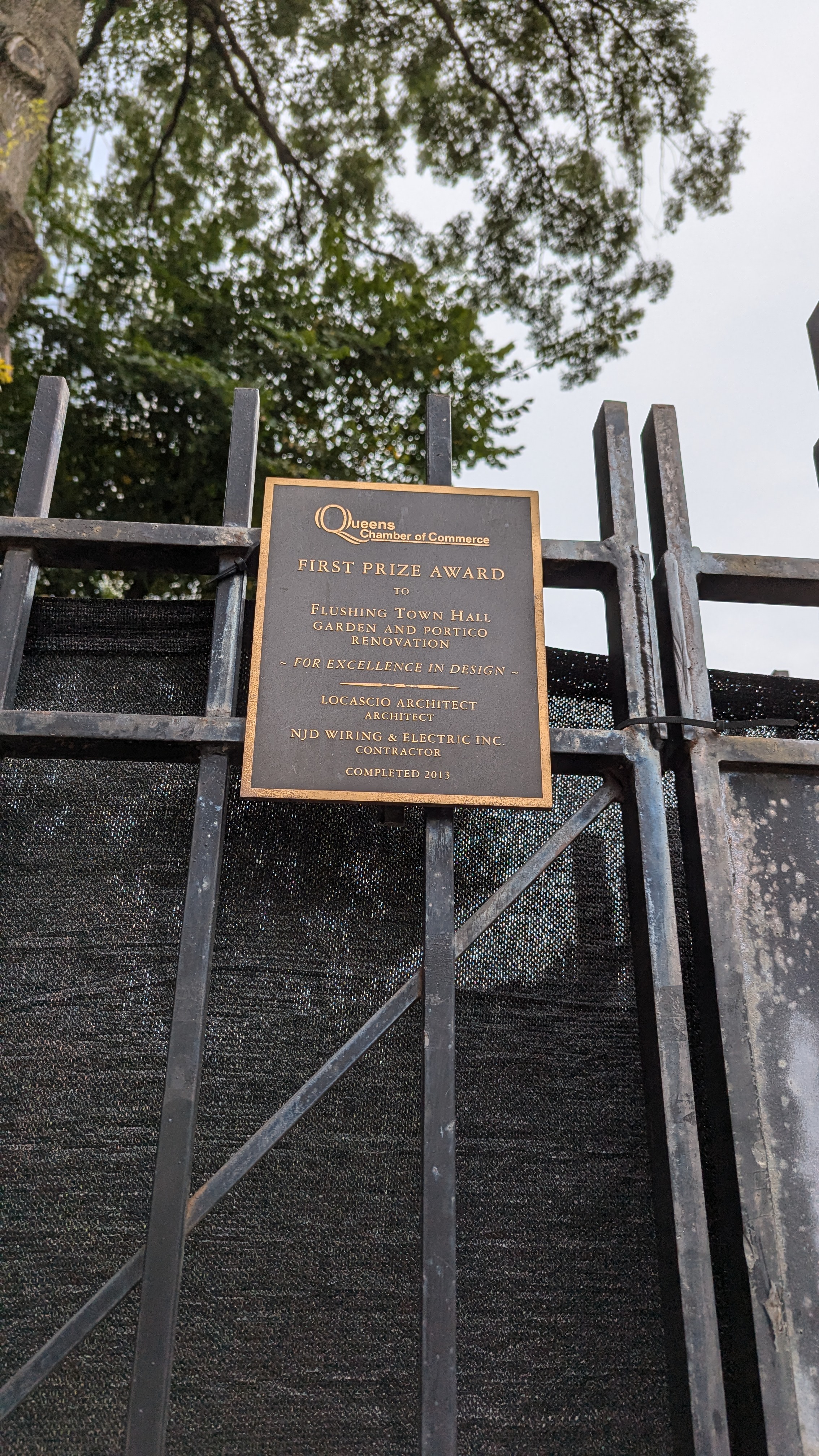 First Prize Award to Flushing Town Hall Garden and Portico Renovation