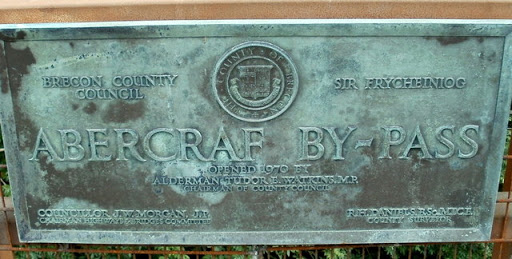 Plaque recording the opening in 1970 of the Abercrave bypass