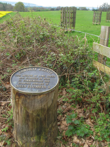 Plaque marking planting of avenue of Limes