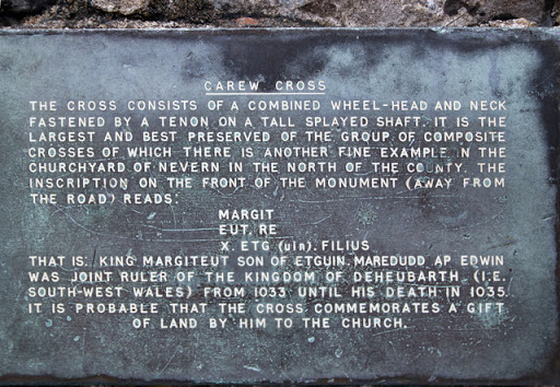 Information plaque, Carew Cross