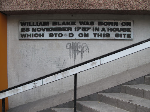William Blake was born on 28 November 1757 in a house which stood on this site