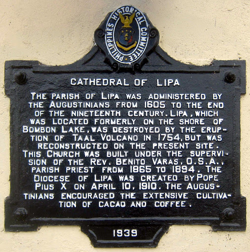 Cathedral of Lipa historical marker