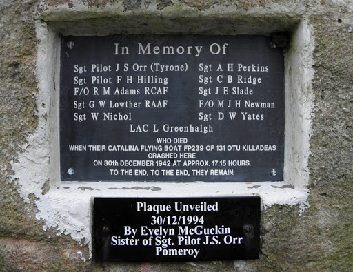 Catalina disaster memorial plaque, Reaghan