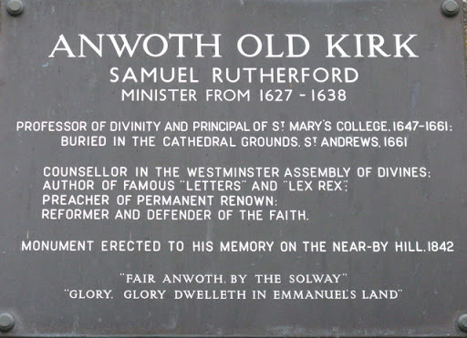 Plaque on Anwoth Old Kirk