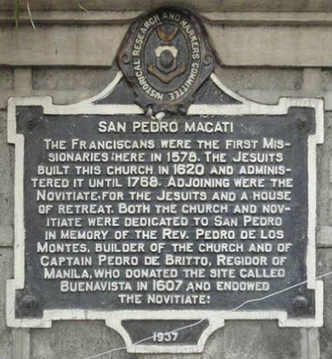San Pedro Macati historical marker