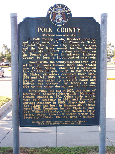 Polk County Historical Marker - Side II