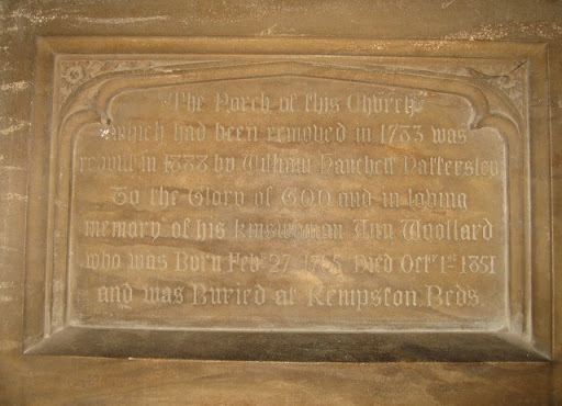 Plaque in the porch entrance