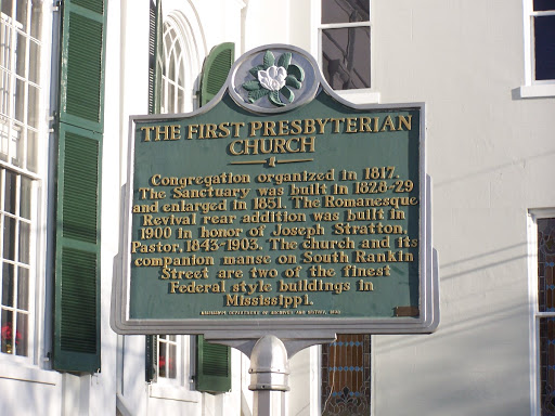 Historical Marker, First Presbyterian Church, Natchez, Mississippi