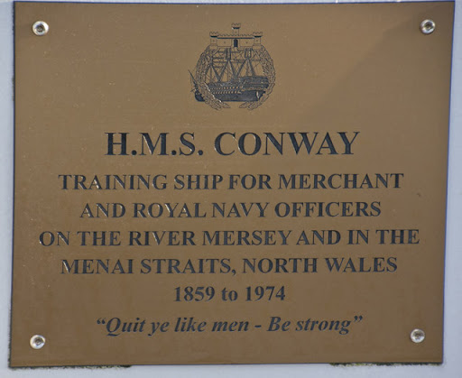 Plaque on HMS Conway Mizzen Mast