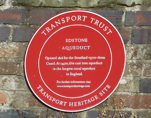 Plaque by the Edstone Aqueduct, Warwickshire