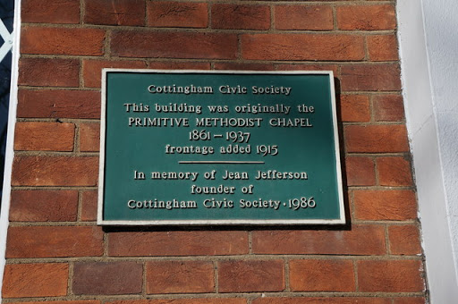 Plaque on Bourne's store, King Street Cottingham