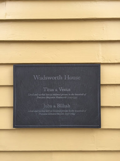 Wadsworth House Slave Plaque
