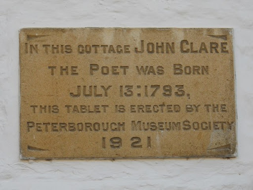 Plaque on the John Clare Cottage, Helpston