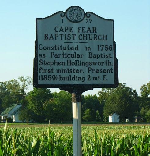 NC historical marker Cape Fear Baptist Church