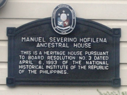 Manuel Severino Hofileña Ancestral House historical marker