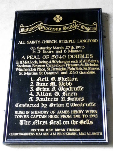 Plaque, The Church of All Saints