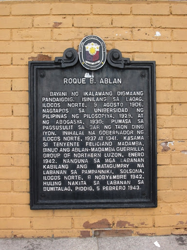 Roque B. Ablan historical marker
