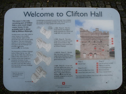 Clifton Hall explanatory plaque