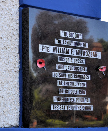 McFadzean VC plaque, Belfast