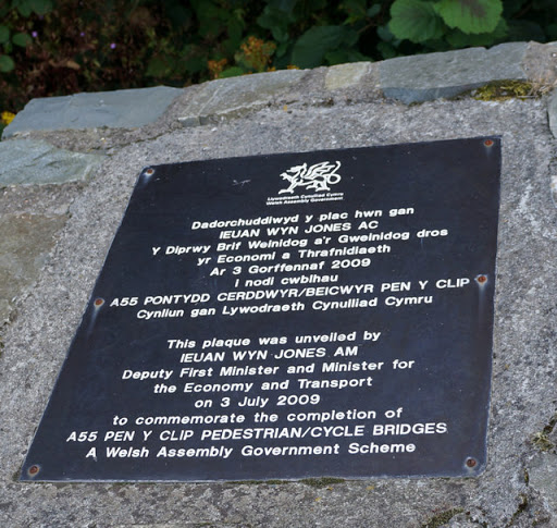 A plaque on the Wales Coast Path