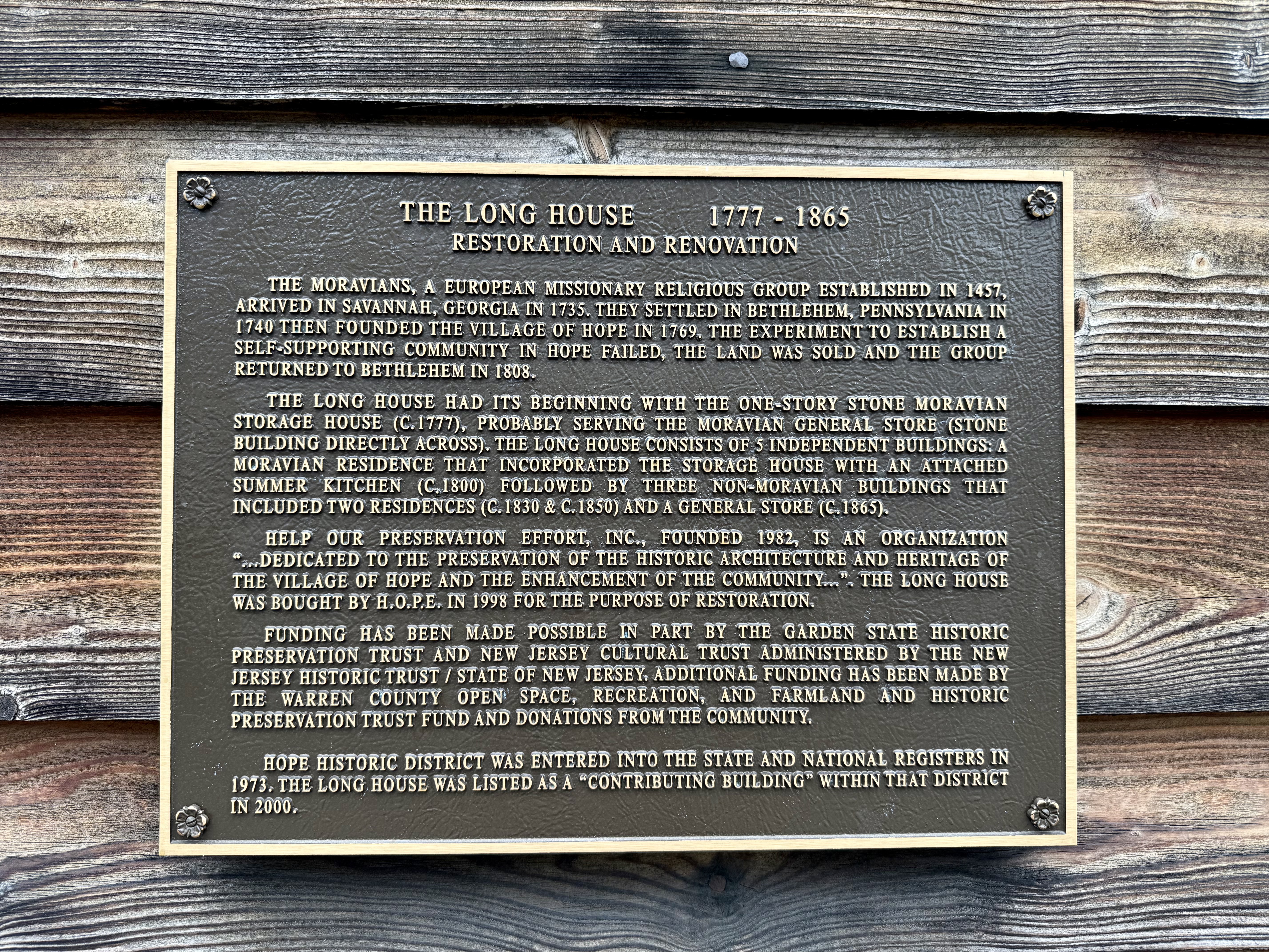 The Long House 1777 - 1865