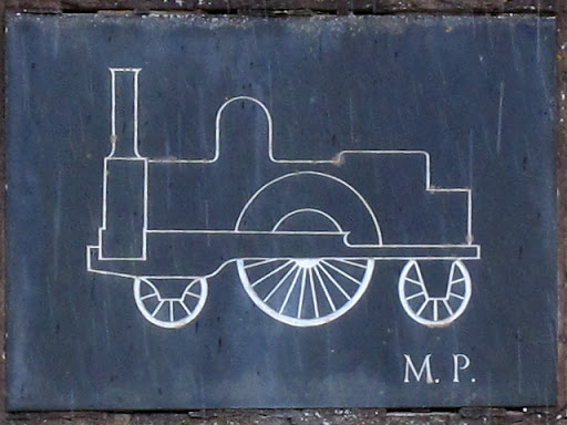 Locomotive plaque detail, Morton Peto Close