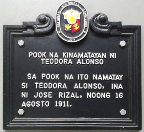 Deathplace of Teodora Alonso historical marker