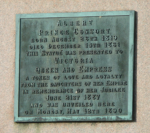 Plaque on Prince Consort's statue