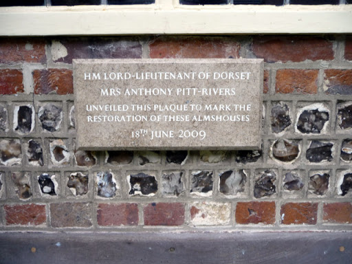 Plaque to Mark the Restoration of the Almshouses, Milton Abbas, Dorset