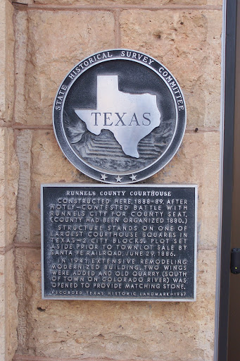 Runnels County Courthouse Historical Marker