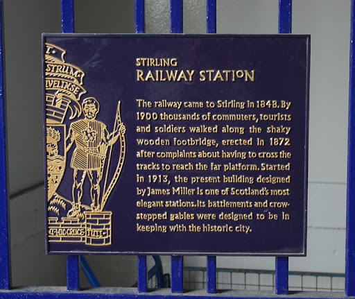 Stirling railway station plaque