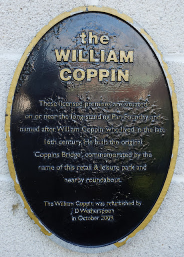 Plaque outside the William Coppin