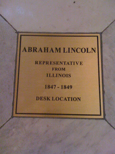 Approximate location of Congressman Abraham Lincoln's desk, 1847-1849