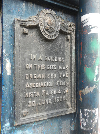 Founding site of the Asociacion Feminista Filipina historical marker