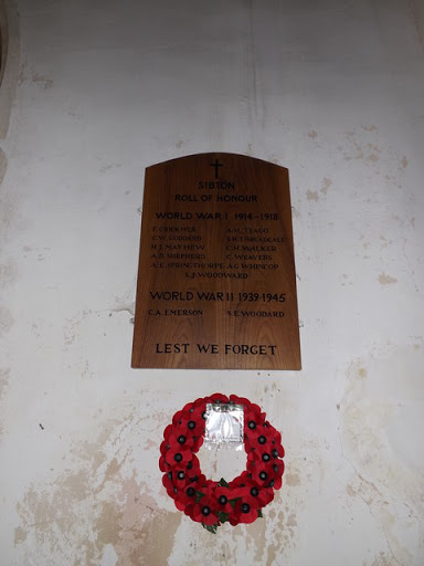 Sibton Roll of Honour  in St.Peter's Church