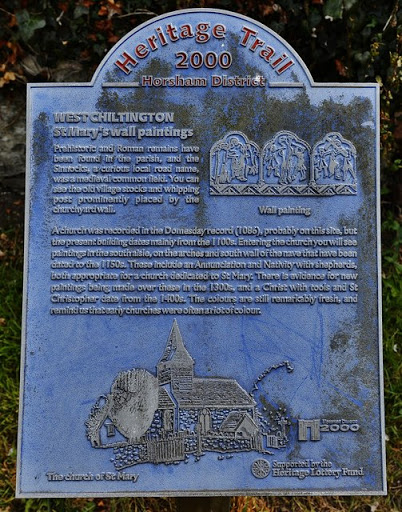 West Chiltington: Information plaque outside St. Mary's Church