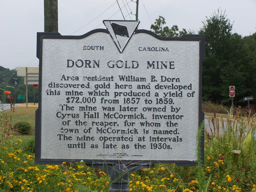 Dorn Gold Mine Historical Marker, McCormick, South Carolina