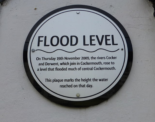 Flood level plaque, Cockermouth