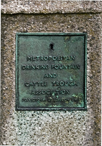 Plaque on drinking fountain