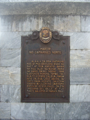 Martyr of Camarines Norte historical marker