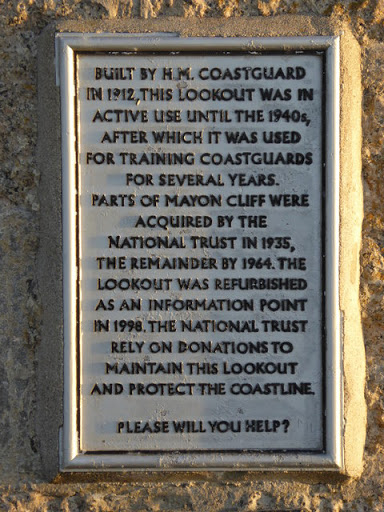 Plaque on the old coastguard lookout