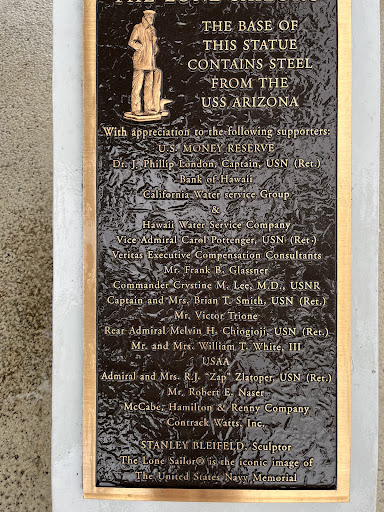 The Base of the Statue Contains Steel from the U.S.S. Arizona