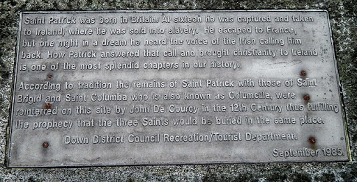 Downpatrick - Down Cathedral - St Patrick Gravesite Plaque