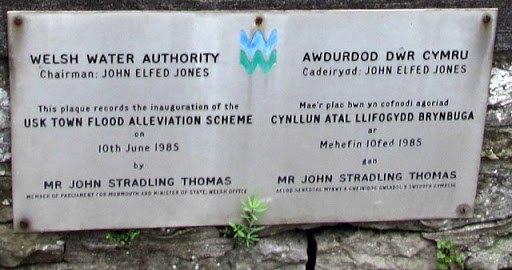 Usk Town Flood Alleviation Scheme plaque