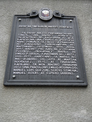 House that Andres Bonifacio Stayed In historical marker