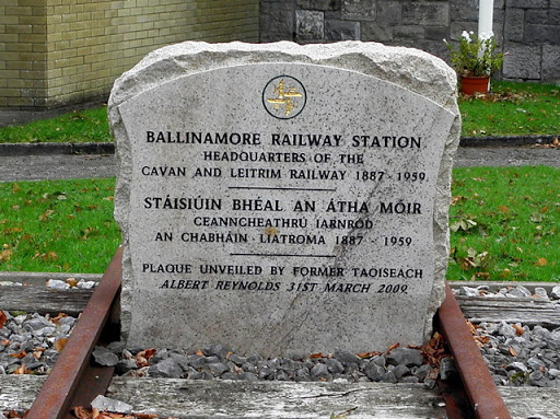 Plaque close-up, Ballinamore Station