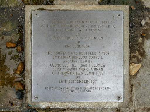Plaque by Drinking Fountain, Promenade, Cowes, Isle of Wight