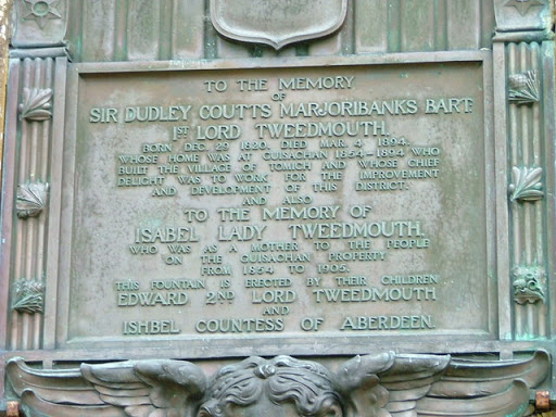 Plaque on memorial fountain