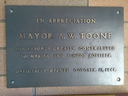 In Appreciation - Mayor A.W. Toone