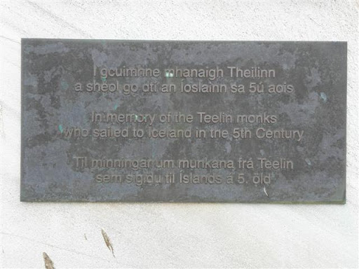Memorial plaque to Teelin monks